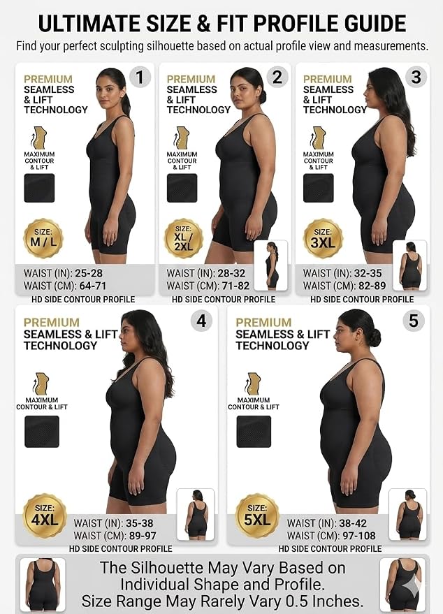 Tummy Control, Hip & Thigh Slimmer Shapewear – Seamless Butt Lifter Shaper Corset Girdle, Plus - Image 2