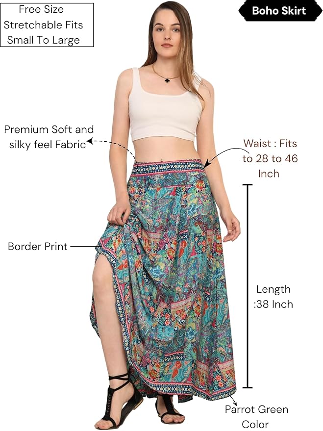 KE Kanha Exports Skirt for Woman | Women Skirts Skirt Perfect for Beach | Summer top | Boho | Short & Long Skirt | Stylish Lehenga Type - Image 2