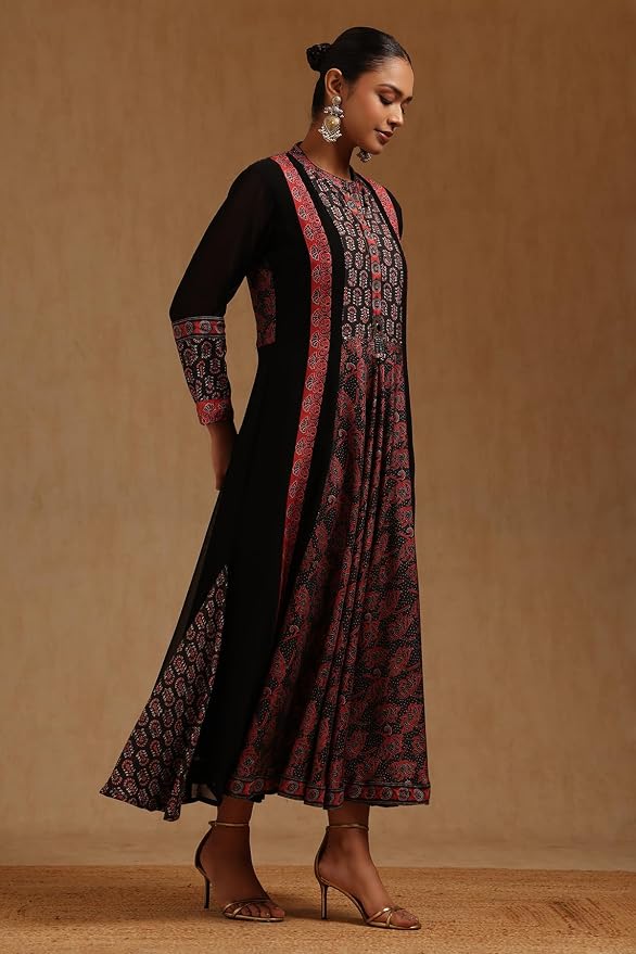 Soch Womens Georgette Floral Dress with Beads and Stones - Image 2