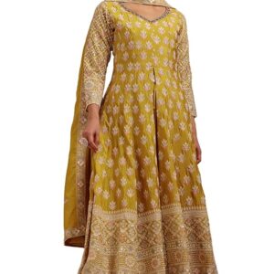 Soch Womens Chinon Embroidered Salwar Suit With Thread Work
