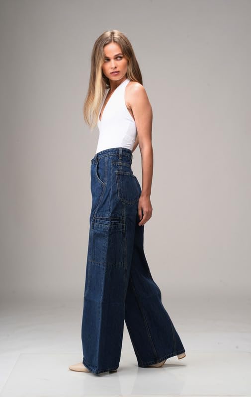 Women’s Baggy Baggy High Waist Wide Leg Jeans | Relaxed Fit Straight Denim Pants with Pockets | Casual Vintage Style Trousers - Image 2