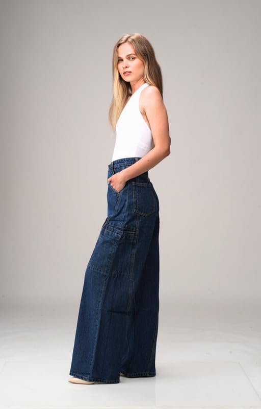 Women’s Baggy Baggy High Waist Wide Leg Jeans | Relaxed Fit Straight Denim Pants with Pockets | Casual Vintage Style Trousers - Image 3