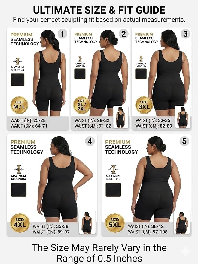 Tummy Control, Hip & Thigh Slimmer Shapewear – Seamless Butt Lifter Shaper Corset Girdle, Plus - Image 4