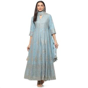 BIBA Women Cotton Anarkali Kurta Sharara Suit Set