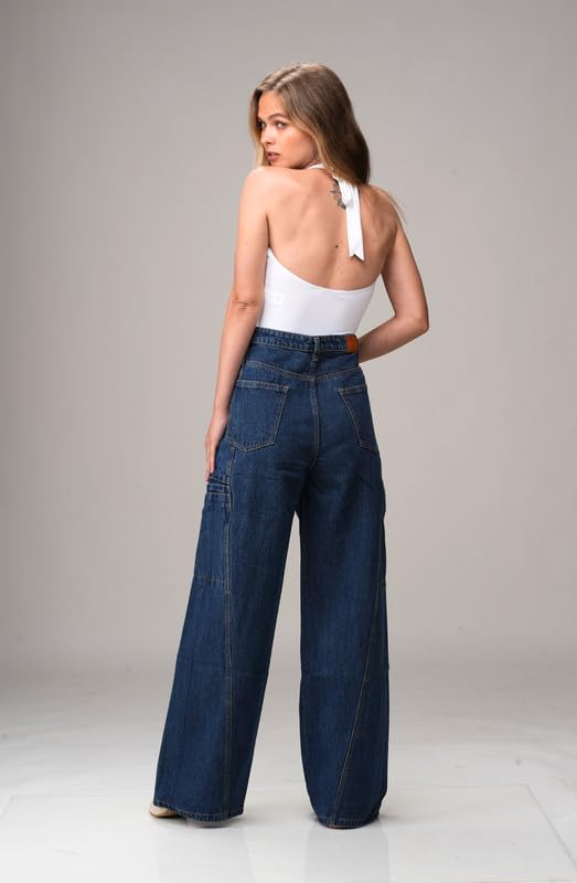 Women’s Baggy Baggy High Waist Wide Leg Jeans | Relaxed Fit Straight Denim Pants with Pockets | Casual Vintage Style Trousers - Image 6