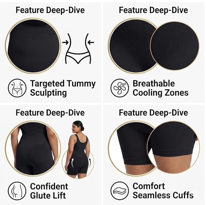 Tummy Control, Hip & Thigh Slimmer Shapewear – Seamless Butt Lifter Shaper Corset Girdle, Plus - Image 7