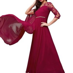 Miss Chase Women's Round Neck Cap Sleeves Lace Knee -Long Skater Dress
