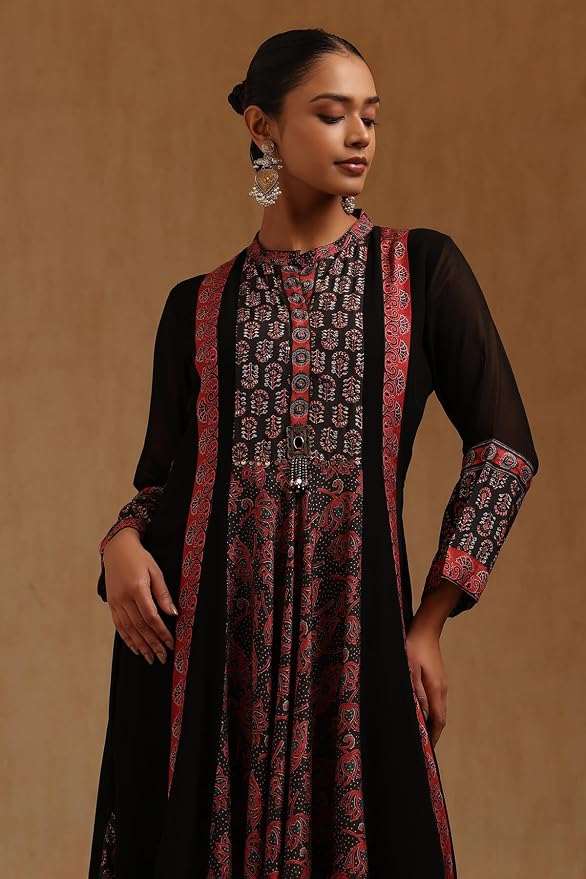 Soch Womens Georgette Floral Dress with Beads and Stones - Image 5